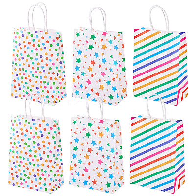 12Pcs 3 Styles Rectangle Paper Gift Bags ABAG-TA0001-84-1