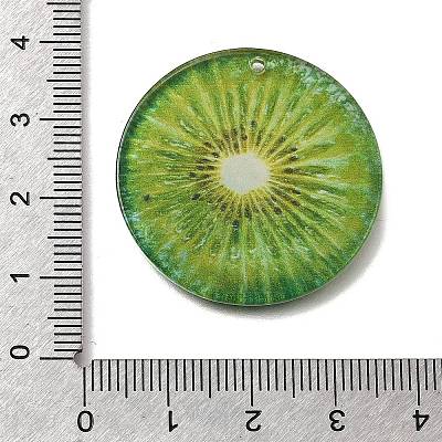 Transparent Printed Acrylic Pendants OACR-P033-06-1