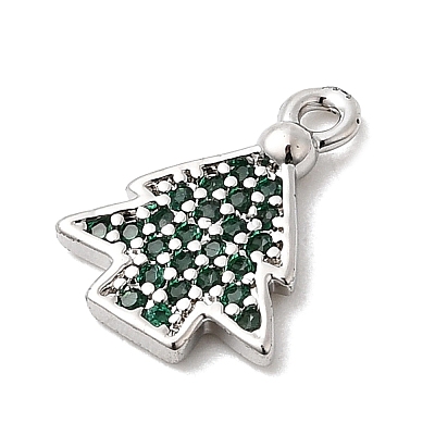 Christmas Brass Micro Pave Cubic Zirconia Charms KK-L258-04P-C01-1