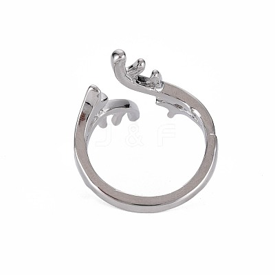 Branch Cuff Finger Rings for Girl Women RJEW-S038-197-1