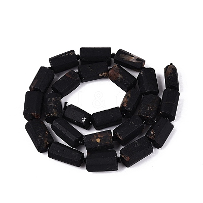 Natural Black Tourmaline Beads Strands G-N362-08A-01-1