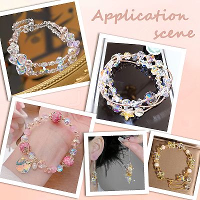 114Pcs Transparent Electroplate Glass Beads GLAA-PA0001-17A-1