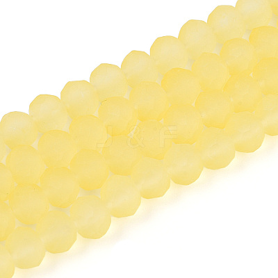 Baking Paint Frosted Glass Beads Strands FGLA-N003-6mm-08-1