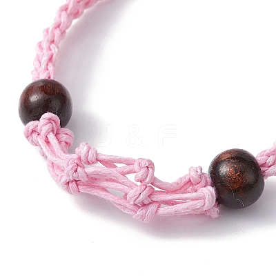 Adjustable Braided Waxed Cotton Macrame Pouch Bracelet Making BJEW-JB09698-05-1