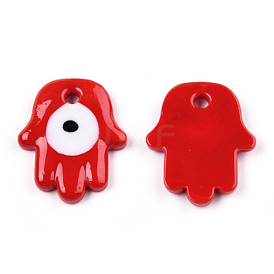 Opaque Handmade Lampwork Pendants LAMP-T011-15-B04-1