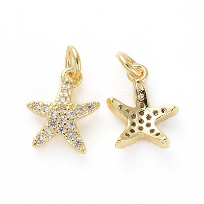Brass Micro Pave Cubic Zirconia Pendants ZIRC-G155-04G-1