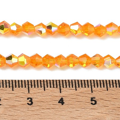 Electroplate Transparent Glass Beads Strands EGLA-K015-18K-1
