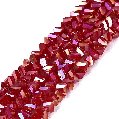 Electroplate Opaque Glass Beads Strands EGLA-Q139-01A-C11-1