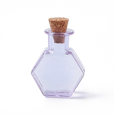 Hexagon Dollhouse Miniature Glass Cork Bottles Ornament AJEW-F058-01F-1