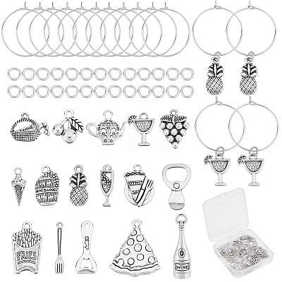 DIY Food Shape Pendant Wine Glass Charm Tags Making Kit DIY-SC0018-49-1