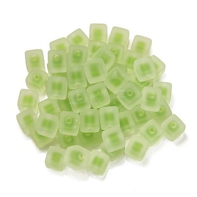 Frosted Acrylic European Beads OACR-G012-14G-1