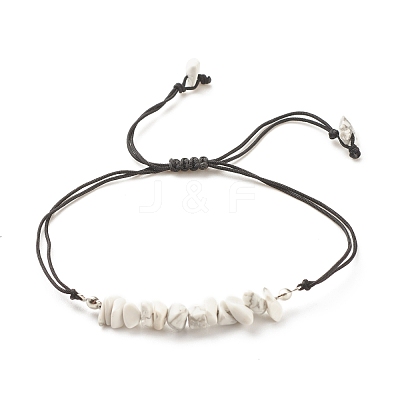 Synthetic Howlite Chips Braided Bead Bracelet BJEW-JB08019-13-1