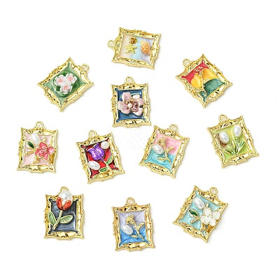 18Pcs 18 Styles Alloy Enamel Pendants FIND-CJ0008-86-1