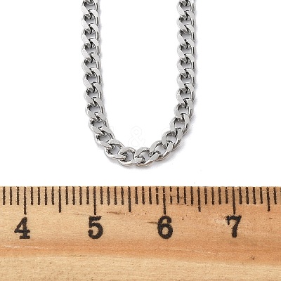 Non-Tarnish 304 Stainless Steel Curb Chain Necklaces X-NJEW-H492-01P-1