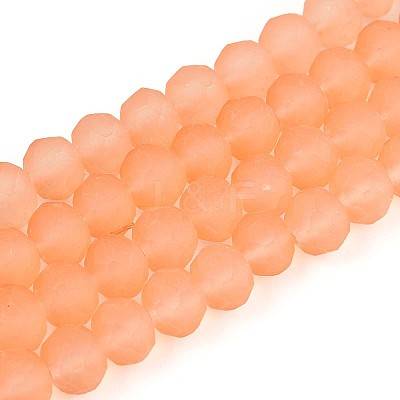 Baking Paint Frosted Glass Beads Strands FGLA-N003-6mm-06-1