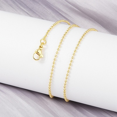 Brass Ball Chains Necklace for Women NJEW-P265-13G-1