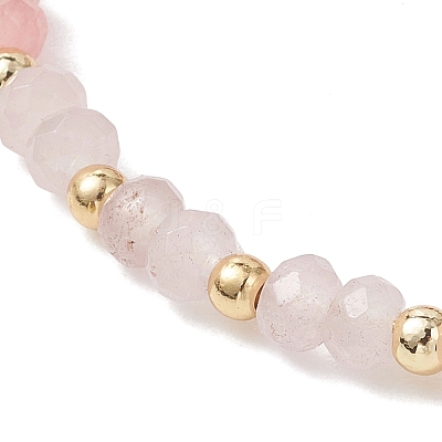 Dyed Natural Malaysia Jade & Brass Beaded Bangles for Women BJEW-JB13343-02-1