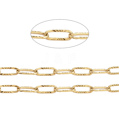 304 Stainless Steel Textured Paperclip Chains CHS-I009-01G-1