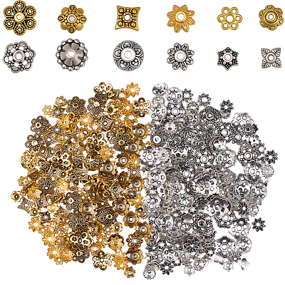 360Pcs 12 Styles Alloy Bead Caps FIND-PA0001-15-1