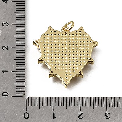 Valentine's Day Brass Micro Pave Clear Cubic Zirconia Pendants KK-C262-13A-G-1
