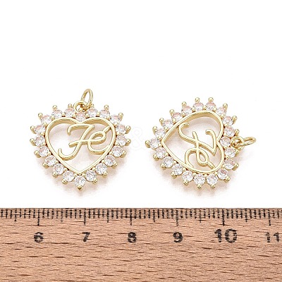 Valentine's Day Brass Micro Pave Clear Cubic Zirconia Pendants KK-N287-37G-1