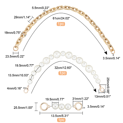 3Pcs 3 Style Bag Handle Sets FIND-PH0001-44-1