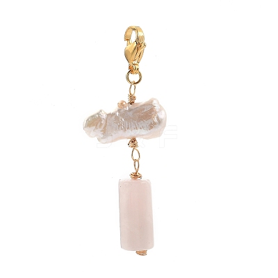 Natural Rose Quartz Big Pendants HJEW-JM00395-05-1