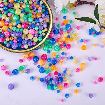 712Pcs 24 Colors Acrylic Beads MACR-SZ0001-68-1
