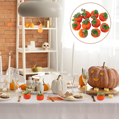 Pumpkin Handmade Wool Felt Ornament DIY-WH0504-793A-01-1