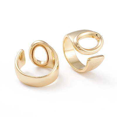 Brass Cuff Rings RJEW-L097-06O-1