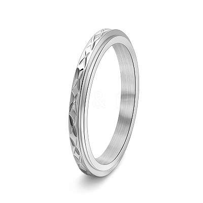 304 Stainless Steel Rotatable Finger Ring for Women Men PW-WG3B7F0-02-1