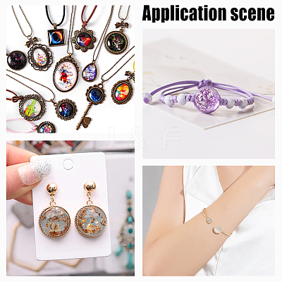 80Pcs 8 Style Transparent Glass Cabochons GGLA-HY0001-01-1