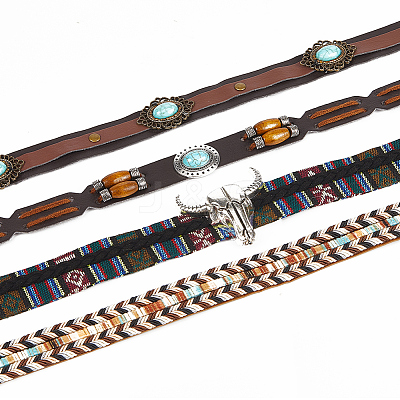 4Pcs 4 Styles Imitation Leather Belt Ornament Accessories DIY-GF0008-44-1