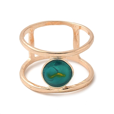 Alloy with Turquoise Round Finger Ring for Women FS-WGC40FF-02-1