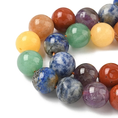 Chakra Natural Mixed Gemstone Beads Strands G-P574-A03-10mm-1