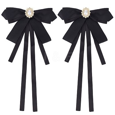 2Pcs Polyester Bowknot Pins JEWB-CN0001-11-1