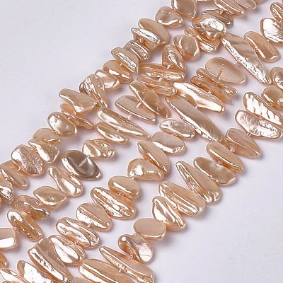 Electroplate Shell Pearl Beads Strands SSHEL-S261-01-1