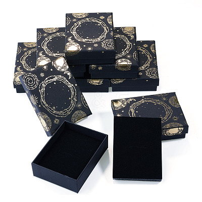 10Pcs Sun Moon Star Printed Cardboard Gift Boxes CBOX-TA0001-21C-1