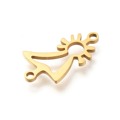 201 Stainless Steel Laser Cut Connector Charms STAS-R132-11G-1