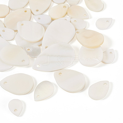 30Pcs 4 Styles Natural White Shell Pendants FIND-TA0004-96-1