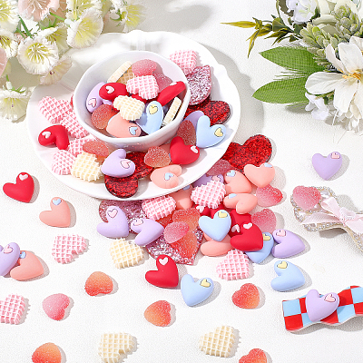 120Pcs 10 Style Resin Cabochons CRES-NB0001-29-1