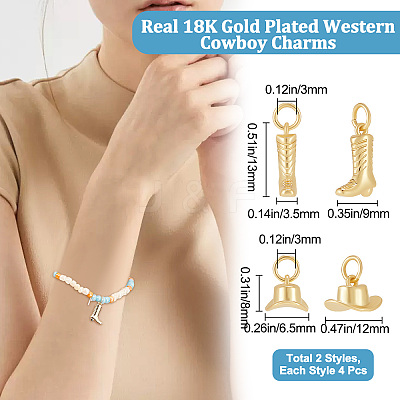 8Pcs 2 Style Rack Plating Brass Charms ZIRC-BBC0001-38-1