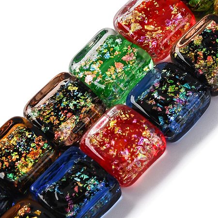 Handmade Dichroic Foil Glass Beads Strands DICH-U001-07L-1