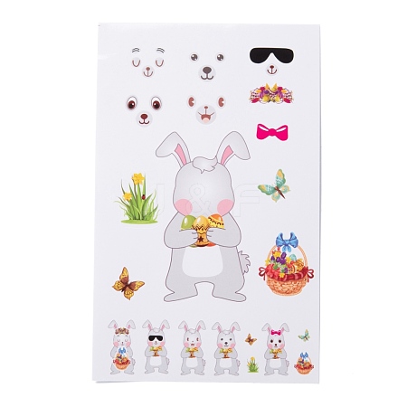 Easter Theme Paper Gift Tag Self-Adhesive Stickers DIY-K034-01B-1
