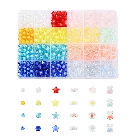 392Pcs 24 Style Transparent Acrylic Beads TACR-YW0001-27-1