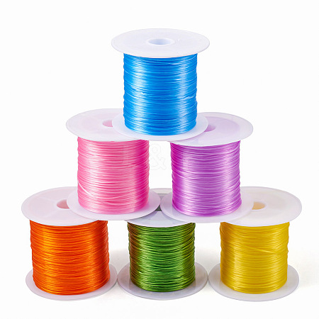 6 Rolls 6 Colors 10M Flat Elastic Crystal String EW-TA0001-04A-1