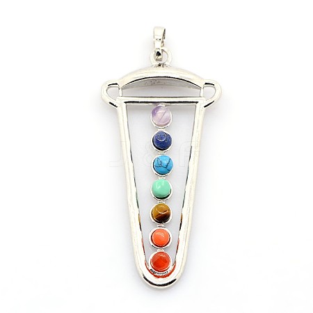 Vintage Chakra Jewelry Brass Gemstone Pendants G-I114-09-1