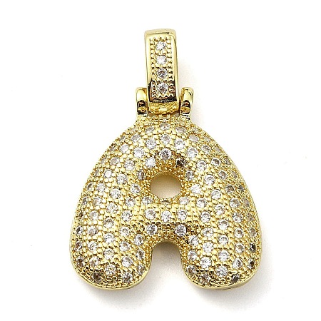 Brass Micro Pave Clear Cubic Zirconia Pendants X-KK-M279-01G-A-1