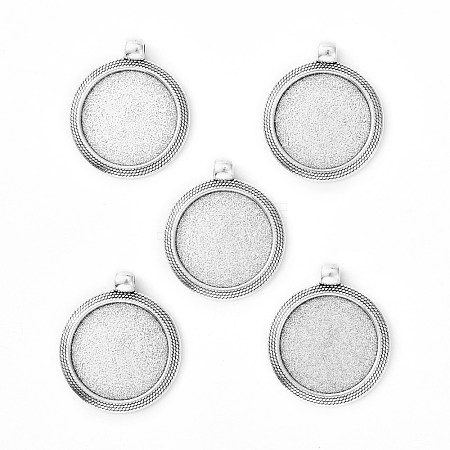 Tibetan Style Alloy Pendant Cabochon Settings TIBEP-N003-71AS-1