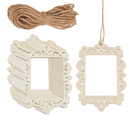 12Pcs Wood Embossed Photo Frames DIY-SP0004-15-1